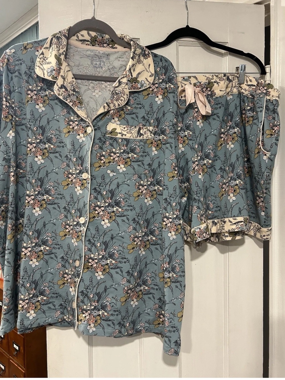 Vera Bradley Floral Blue Two-Piece Pajama Set 3XL nwt